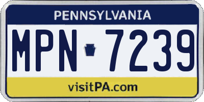 PA license plate MPN7239