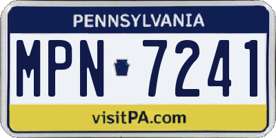PA license plate MPN7241