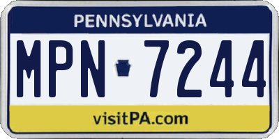 PA license plate MPN7244