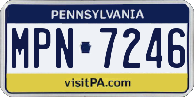 PA license plate MPN7246