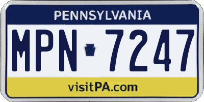 PA license plate MPN7247