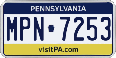 PA license plate MPN7253