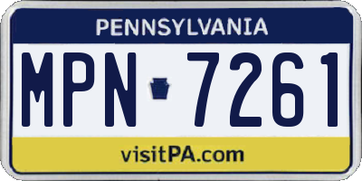 PA license plate MPN7261