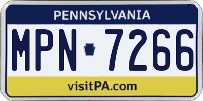PA license plate MPN7266