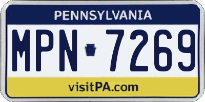 PA license plate MPN7269