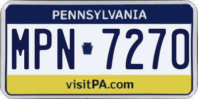 PA license plate MPN7270