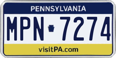 PA license plate MPN7274