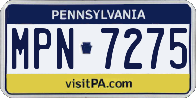 PA license plate MPN7275