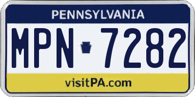 PA license plate MPN7282