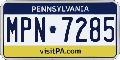 PA license plate MPN7285