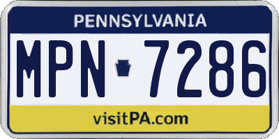 PA license plate MPN7286