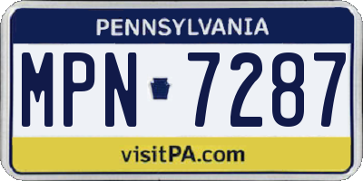 PA license plate MPN7287