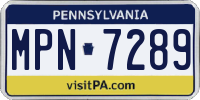 PA license plate MPN7289