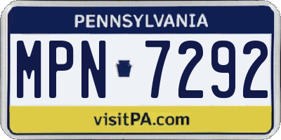 PA license plate MPN7292