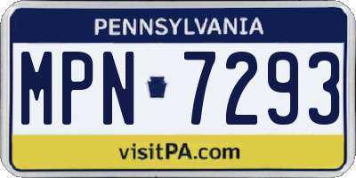 PA license plate MPN7293