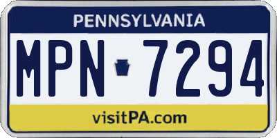 PA license plate MPN7294