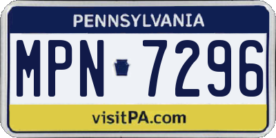 PA license plate MPN7296