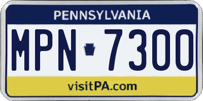 PA license plate MPN7300