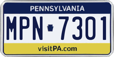 PA license plate MPN7301