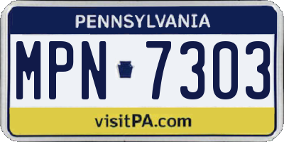 PA license plate MPN7303