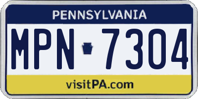 PA license plate MPN7304