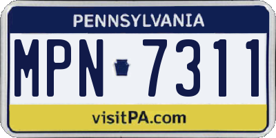 PA license plate MPN7311