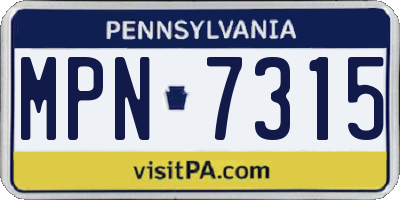 PA license plate MPN7315