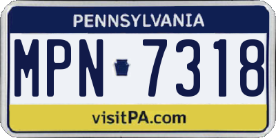 PA license plate MPN7318