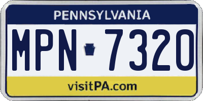 PA license plate MPN7320