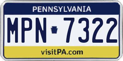 PA license plate MPN7322