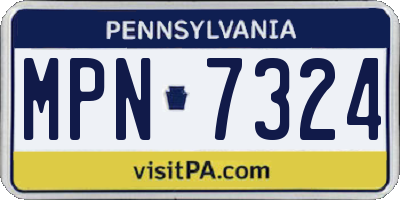 PA license plate MPN7324