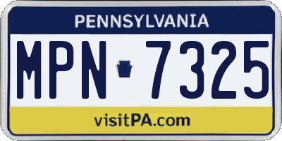 PA license plate MPN7325