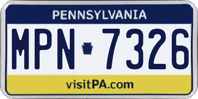 PA license plate MPN7326