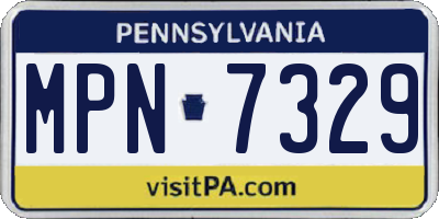 PA license plate MPN7329