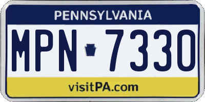 PA license plate MPN7330