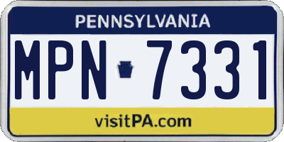 PA license plate MPN7331