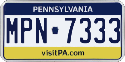 PA license plate MPN7333