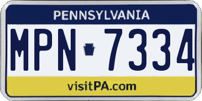 PA license plate MPN7334