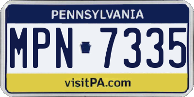 PA license plate MPN7335