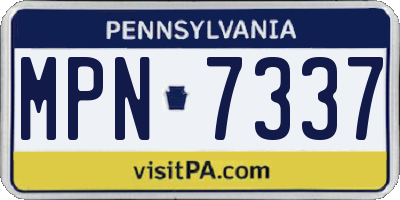 PA license plate MPN7337
