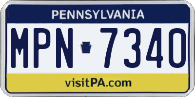 PA license plate MPN7340