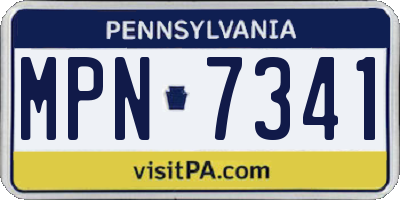 PA license plate MPN7341