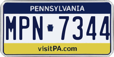 PA license plate MPN7344