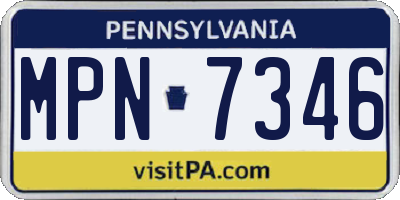 PA license plate MPN7346