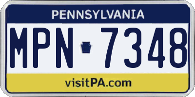 PA license plate MPN7348