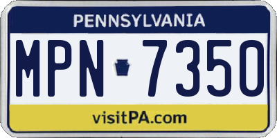PA license plate MPN7350