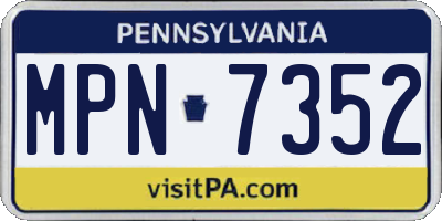 PA license plate MPN7352