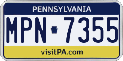 PA license plate MPN7355