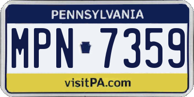 PA license plate MPN7359