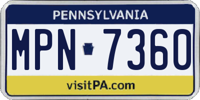PA license plate MPN7360